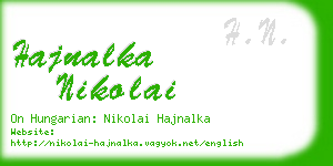 hajnalka nikolai business card